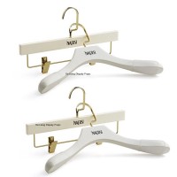 DL521NAERSI Good quality Female wooden hanger suit hanger white color with clips