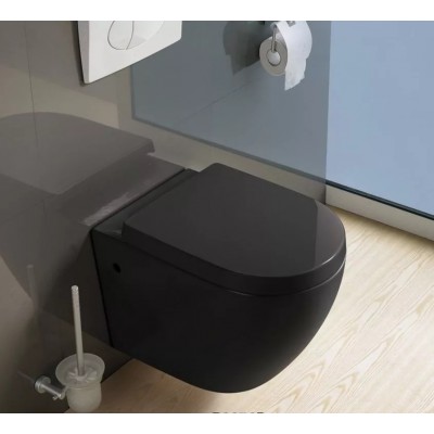 YIDA export to Netherlands and Italy CE certificate ceramic hanging toilet, matt black color wall hung toilet