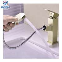 Golden  Color Nickel Brushed Popular Best Quality Pull Down Chicago Brizo  Kitchen and Basin Gooseneck Faucet